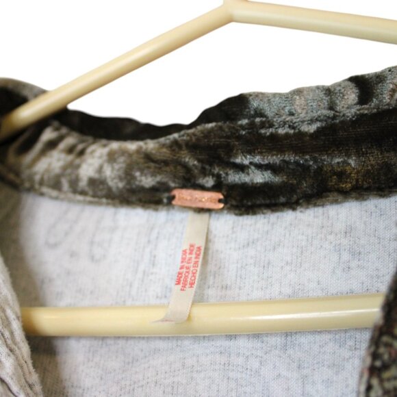 Free People Lucille Corduroy Mini Dress XS Cocoa Combo Babydoll Silhouette 229 - Picture 12 of 12